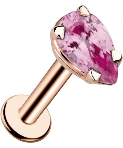 Pink Tourmaline Pear Shaped Flat Back Earring 14K Rose Gold | 14G | 1/4" (6mm) $89.90 Body Jewelry