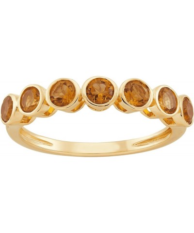 Seven Stone Band Ring in 10K Gold Citrine $65.60 Rings