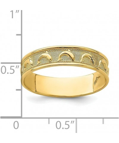 14k Gold Polished and Textured Dolphin Engraved Thumb Ring Size 8 $108.68 Rings