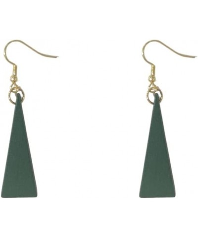 Unique Chic Triangle Shape Wooden Earring Boho Lightweight Geometry Drop Dangle Earrings for Women Girls green $5.29 Earrings