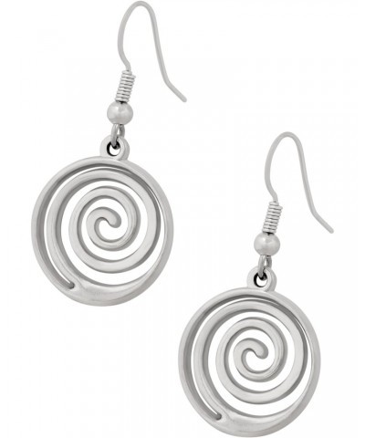 Y2K Cool Silver Swirl Hook Earrings Grunge Punk Rock Jewelry Dangling Accessories Coolest Romantic Gifts for Women Teen Girls...