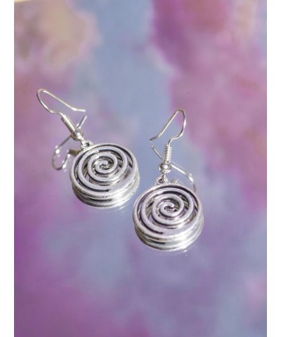 Y2K Cool Silver Swirl Hook Earrings Grunge Punk Rock Jewelry Dangling Accessories Coolest Romantic Gifts for Women Teen Girls...