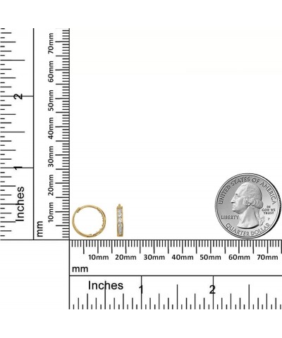 10K Gold Channel Set Simulated Diamond CZ Huggie Hoop Earrings in Yellow or White Gold Yellow Gold, 12mm $40.80 Earrings