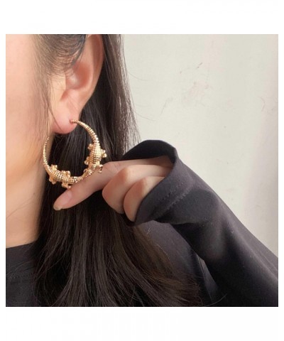 Boho Gold Exaggerated Circle Earrings Animal Crocodile Drop Earrings Crocodile Alligator Dangle Earrings C Shape Hoop Earring...