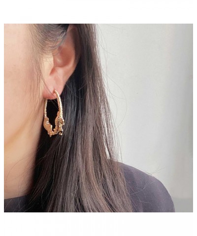 Boho Gold Exaggerated Circle Earrings Animal Crocodile Drop Earrings Crocodile Alligator Dangle Earrings C Shape Hoop Earring...