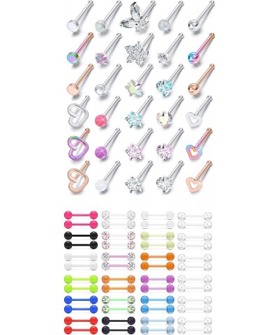 20G Nose Rings nose studs 20 gauge nose piercing & glow dark nipplerings tongue rings Plastic tongue rings $11.33 Body Jewelry