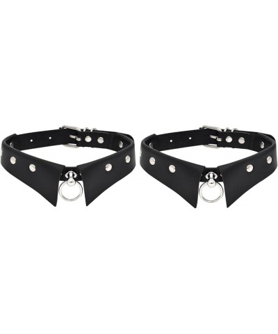 2PCS Leather Choker Buckle Choker Punk Collar Adult Collars for Women goth choker Collar Punk $8.94 Necklaces