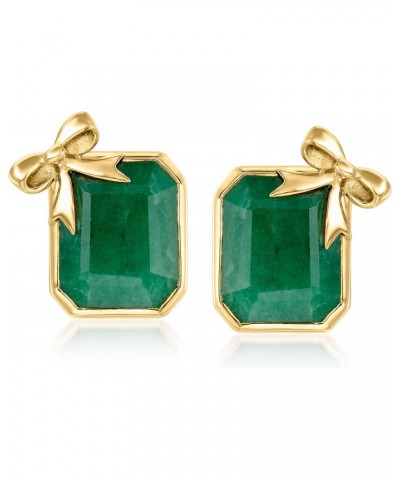 7.50 ct. t.w. Emerald Bow Earrings in 18kt Gold Over Sterling $27.52 Earrings