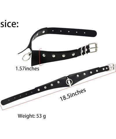 2PCS Leather Choker Buckle Choker Punk Collar Adult Collars for Women goth choker Collar Punk $8.94 Necklaces