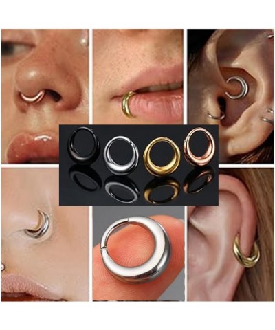 Nose Ring Lip Rings Septum-Clicker:8G 10G 12G14G 16G 18G 20G Dia.6mm 8mm 10mm 12mm 14mm 16mm Hinged Nose Piercing Hoop Ring S...