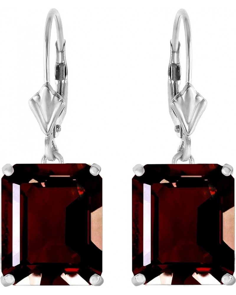 14k Solid Gold Leverback Earrings with Garnets White Gold $177.84 Earrings