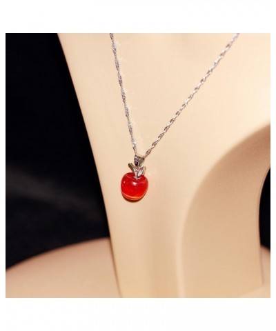 Cute Apple Pendant Necklace, Brown Coffee Color, Thanksgiving Jewelry Gifts for Women Daughter YL007-2D Red $6.95 Necklaces