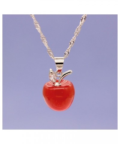 Cute Apple Pendant Necklace, Brown Coffee Color, Thanksgiving Jewelry Gifts for Women Daughter YL007-2D Red $6.95 Necklaces