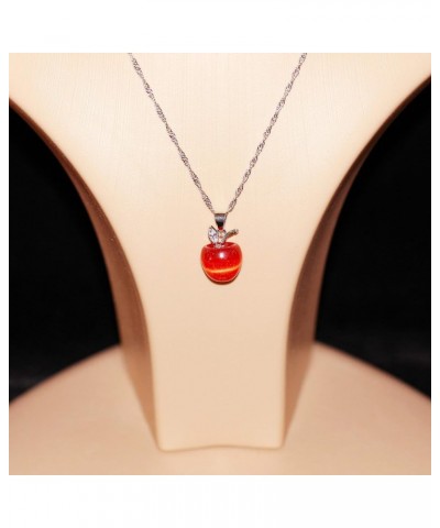 Cute Apple Pendant Necklace, Brown Coffee Color, Thanksgiving Jewelry Gifts for Women Daughter YL007-2D Red $6.95 Necklaces