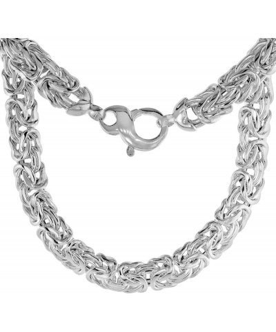 Thick Sterling Silver Hollow Flat 12mm Byzantine Necklace for Women Italy 18 inch $75.48 Necklaces