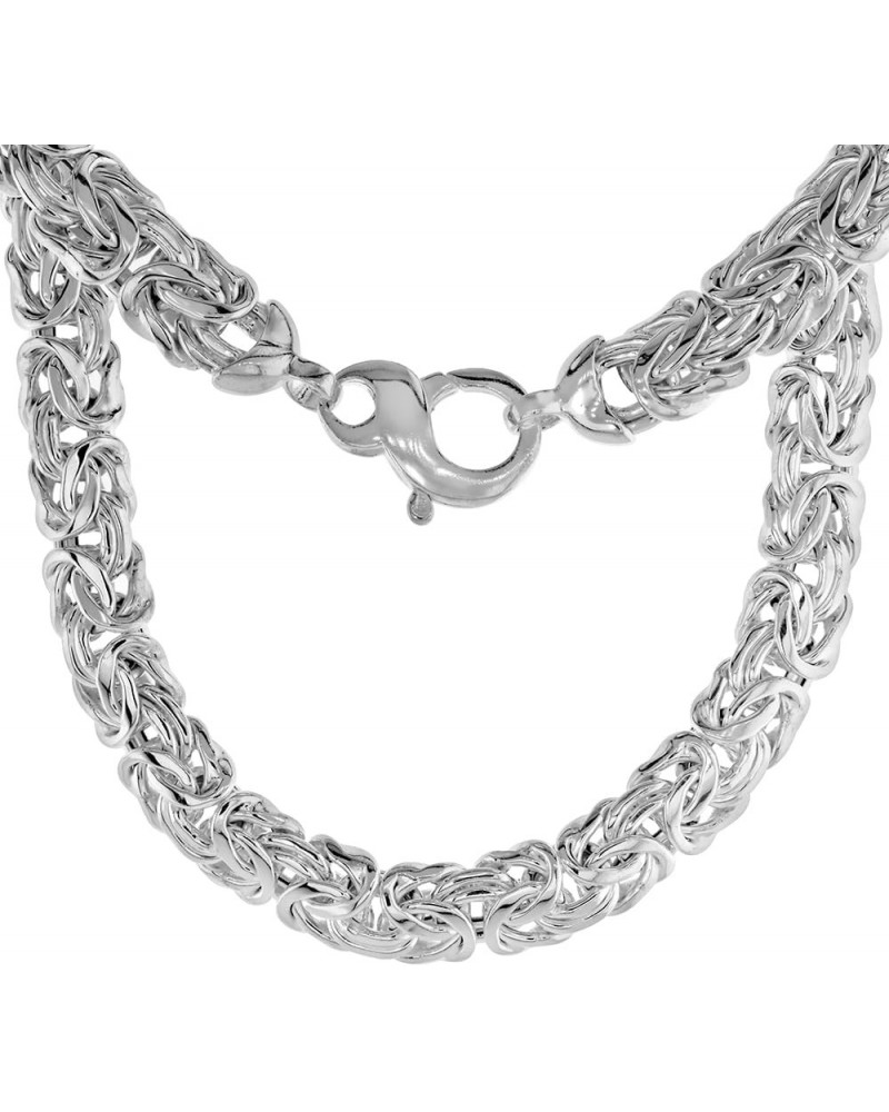 Thick Sterling Silver Hollow Flat 12mm Byzantine Necklace for Women Italy 18 inch $75.48 Necklaces