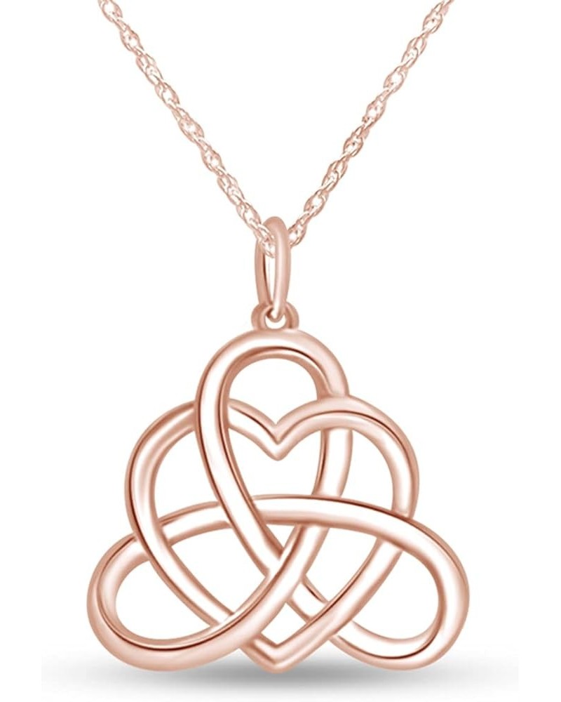 Jewel Zone US Irish Heart Celtic Vintage Pendant Necklace 14k Gold Over Sterling Silver rose-gold-plated-silver $18.59 Necklaces