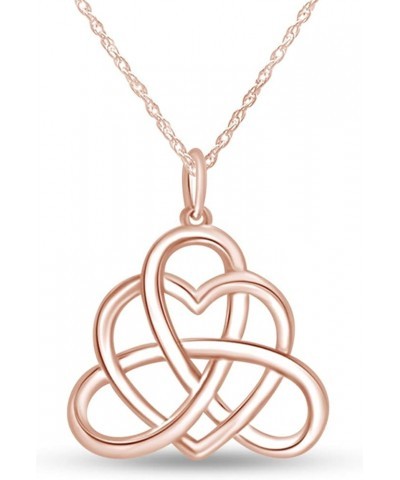 Jewel Zone US Irish Heart Celtic Vintage Pendant Necklace 14k Gold Over Sterling Silver rose-gold-plated-silver $18.59 Necklaces