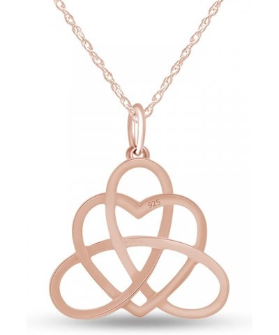 Jewel Zone US Irish Heart Celtic Vintage Pendant Necklace 14k Gold Over Sterling Silver rose-gold-plated-silver $18.59 Necklaces