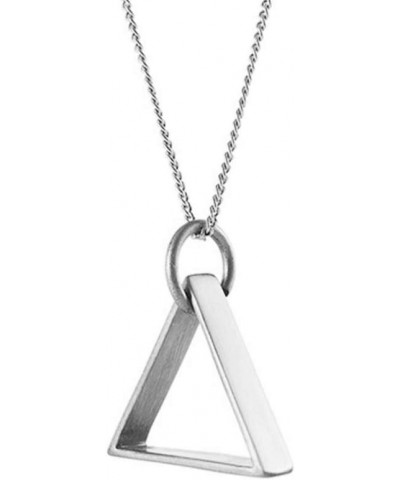 Simple Charm Necklace Jewelry Triangle Pendant Necklaces for Women Silver 18.0 Inches $9.74 Necklaces