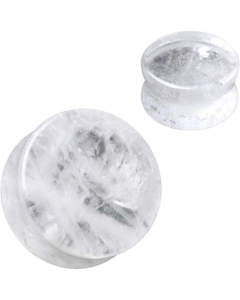 Natural Clear Quartz Saddle Plug 3/4 $12.69 Body Jewelry