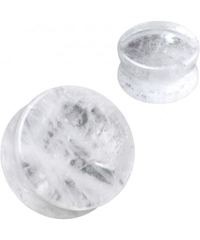 Natural Clear Quartz Saddle Plug 3/4 $12.69 Body Jewelry