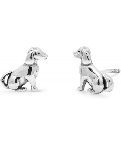 Jewelry Sterling Silver Sitting Dog Puppy Stud Earrings $14.29 Earrings