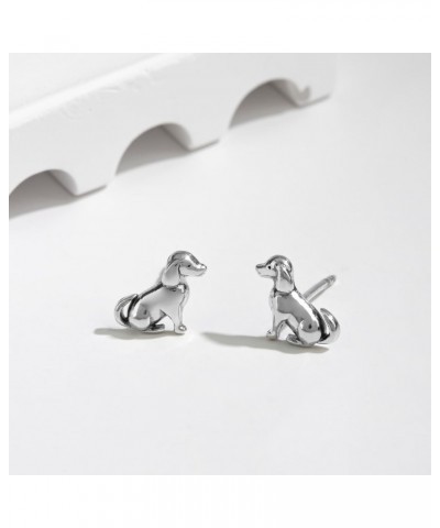 Jewelry Sterling Silver Sitting Dog Puppy Stud Earrings $14.29 Earrings