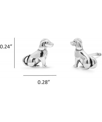 Jewelry Sterling Silver Sitting Dog Puppy Stud Earrings $14.29 Earrings