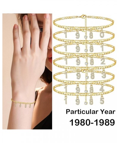 Birth Year Number Ankle Bracelets for Women, Cnebo Gold Plated CZ Date Anklet Personalized Birth Year Number Ankle Bracelets ...