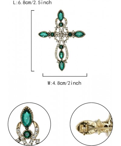 Cross Brooch for Women Girls, Rhinestone Crystal Vintage Style Celtic Knot Riligious Cross Lapel Pin Green $11.59 Brooches & ...