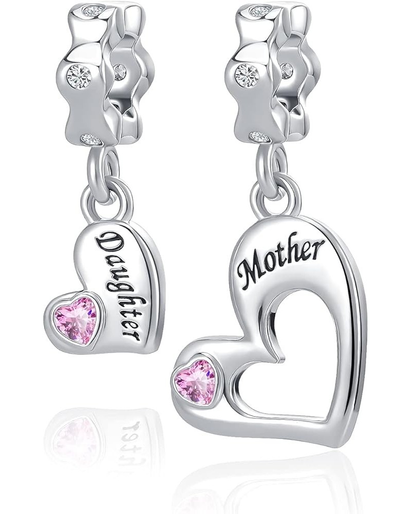 Mother Daughter Matching Charm Grandma Mom Son Dangle Bead fits Charms Bracelet Necklace for Mothers Day Birthday Gift Mother...