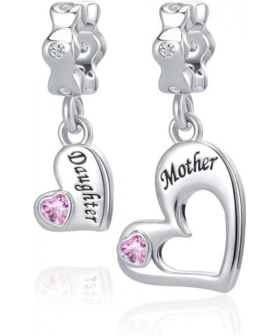 Mother Daughter Matching Charm Grandma Mom Son Dangle Bead fits Charms Bracelet Necklace for Mothers Day Birthday Gift Mother...