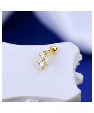 Gold Helix Earrings 9K 16G Star Tragus Piercing Jewelry Cross Stud Earring Clear CZ Cartilage Lobe Conch Earrings for Women $...