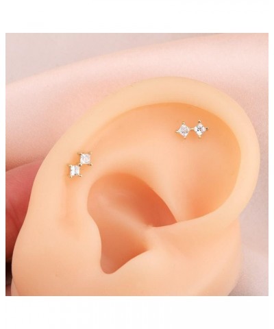 Gold Helix Earrings 9K 16G Star Tragus Piercing Jewelry Cross Stud Earring Clear CZ Cartilage Lobe Conch Earrings for Women $...