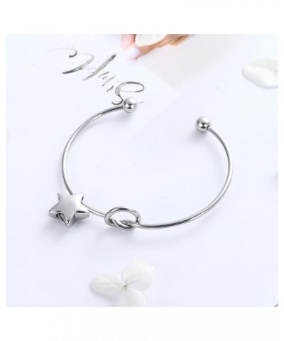 Cremation Jewelry Love Knot Urn Bracelet for Ashes for Women Mini Star Keepsake Jewelry Ashes Holder Memorial Cuff Bangle Bra...