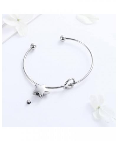 Cremation Jewelry Love Knot Urn Bracelet for Ashes for Women Mini Star Keepsake Jewelry Ashes Holder Memorial Cuff Bangle Bra...