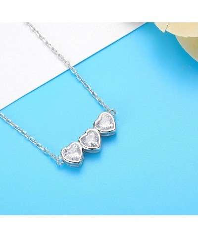 Heart Birthstone Choker Necklace for Women - 925 Sterling Silver Cute Short Necklace for Girls - Birthday Thanksgiving Day Ch...