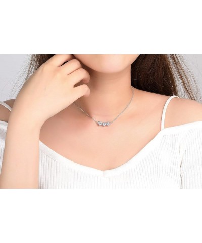 Heart Birthstone Choker Necklace for Women - 925 Sterling Silver Cute Short Necklace for Girls - Birthday Thanksgiving Day Ch...