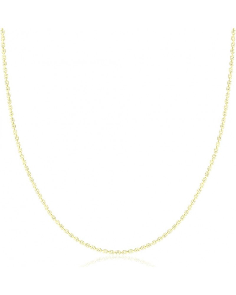 14K Gold Plated Sterling Silver Chain Necklace for Women Cable 2mm Responsibly Sourced - Non-Migrating Clasp Design - 14K Gol...