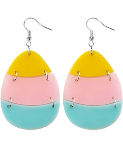 Easter Acrylic Earrings Cute Egg Rabbit Earrings Rainbow Egg Dangle Earrings for Women Rabbit Easter Jewelry Egg $4.00 Earrings