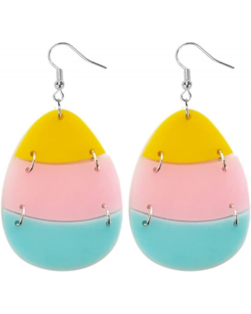 Easter Acrylic Earrings Cute Egg Rabbit Earrings Rainbow Egg Dangle Earrings for Women Rabbit Easter Jewelry Egg $4.00 Earrings