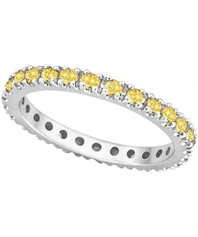 Fancy Yellow Canary Diamond Eternity Ring Band 14K White Gold (0.51ct) $300.00 Rings