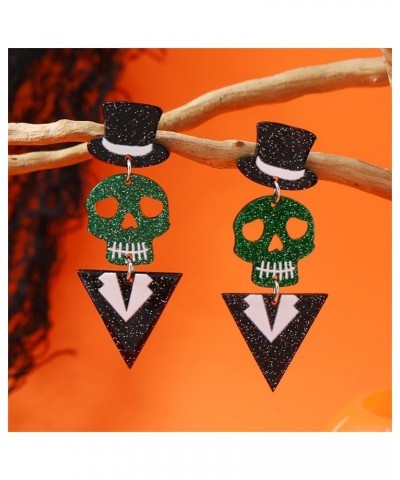 Halloween Earrings for Women Girls Funny Acrylic Cartoon Bat Fingerprint Fox Pumpkin Skeleton Ghost Earrings for Women Hallow...