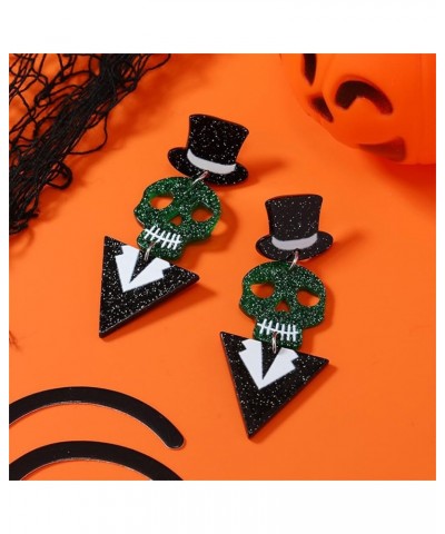 Halloween Earrings for Women Girls Funny Acrylic Cartoon Bat Fingerprint Fox Pumpkin Skeleton Ghost Earrings for Women Hallow...