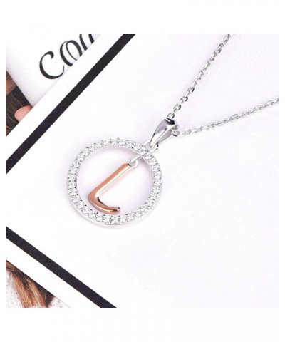 Letter Initial Necklaces for Women 925 Sterling Silver Cubic Zirconia Hanging A-Z Alphabet Pendant Jewelry L $19.80 Necklaces