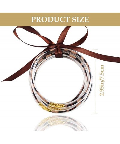 Glitter Jelly Bangles Bracelets Set Glitter Filled Jelly Silicone Bracelets for Women Girls Leopard Black Glitter-2.95 $8.27 ...