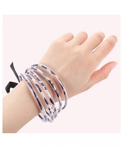 Glitter Jelly Bangles Bracelets Set Glitter Filled Jelly Silicone Bracelets for Women Girls Leopard Black Glitter-2.95 $8.27 ...