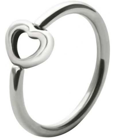 316L Surgical Steel Heart Captive Bead Charm Nose Ring, Tragus, Ear Cartilage Hoop Choose Your Size & Gauge 16 Gauge-5/16" Di...