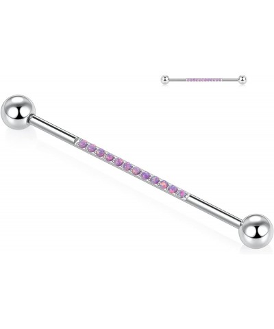 Industrial Bar Industrial Piercing Jewelry 14G Industrial Barbell Surgical Steel for Women Men With CZ/Pyramid/Cross Surface ...